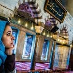 A Muslim woman at a mosque