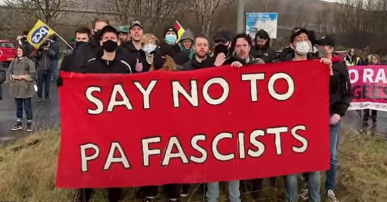 A protest against the far-right attacking refugees in Scotland as another one is organised in Newquay