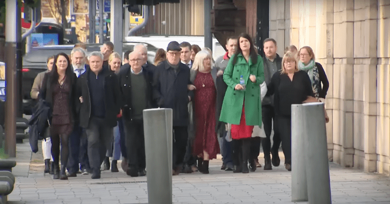 Family of Aiden McAnespie attend the trial of David Holden