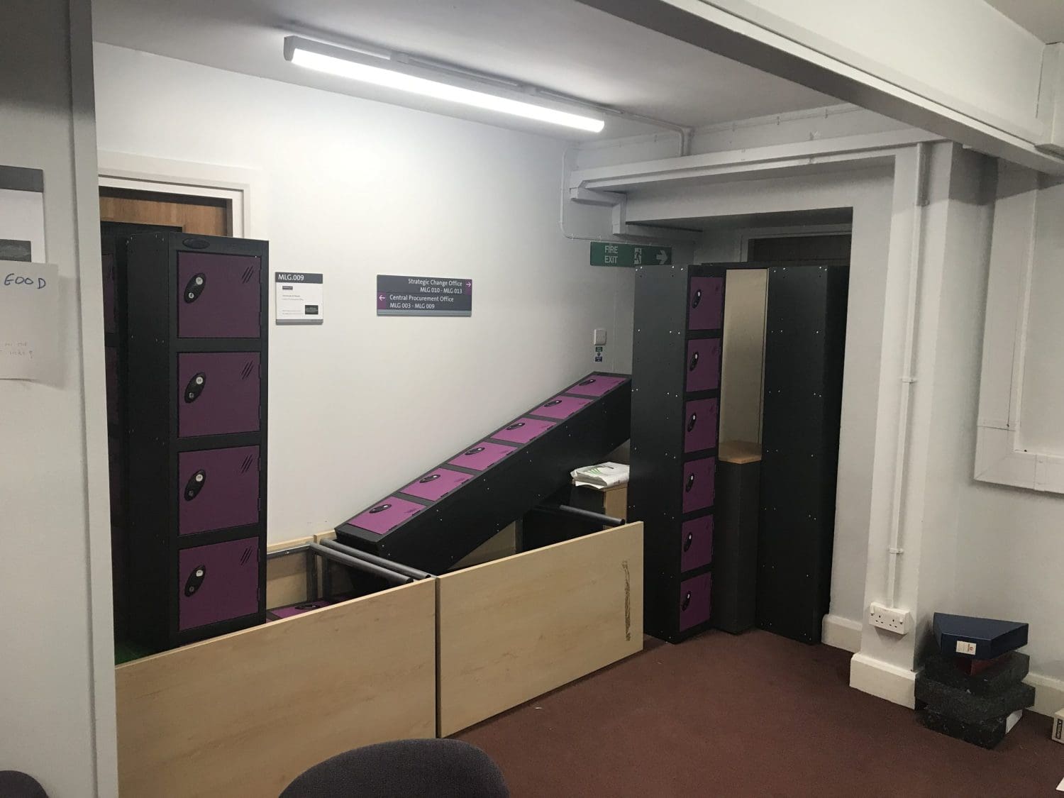 A barricaded door at the UoM rent strike occupation