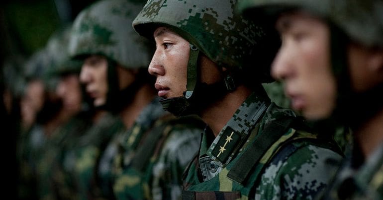 PLA soldier on parade