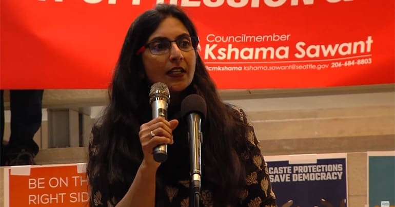 Council member Kshama Swant, who introduced the bill banning caste discrimination