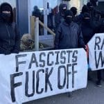 An anti fascist protest in Newquay Cornwall to stand with refugees. Police have helped stoke a second far-right protest.