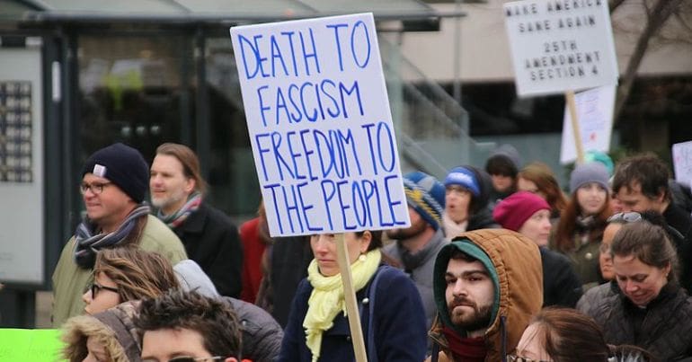 Anti-fascist placard
