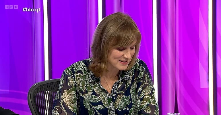 Fiona Bruce on BBCQT defending Stanley Johnsons DVA