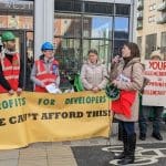 Housing Rebellion staging a protest outside landlords offices over their demolition plans