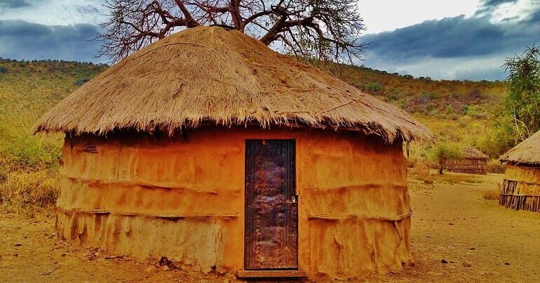 Picture of a Maasai village in Ngorongoro, Tanzania where a trophy hunting project will soon displace these pastoral communities.