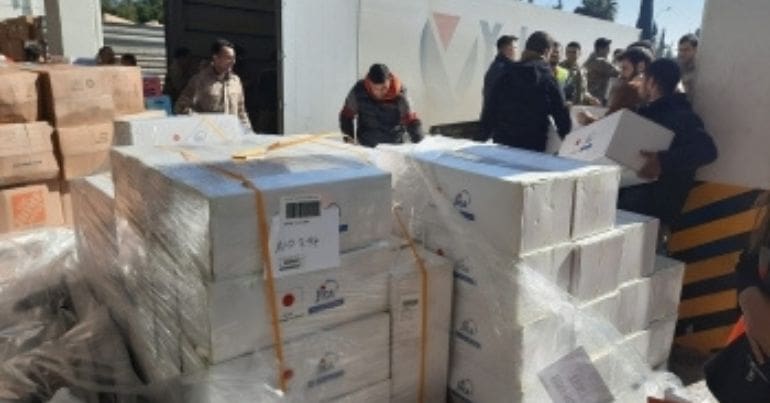 Japanese aid deliveries to Syria after the earthquake