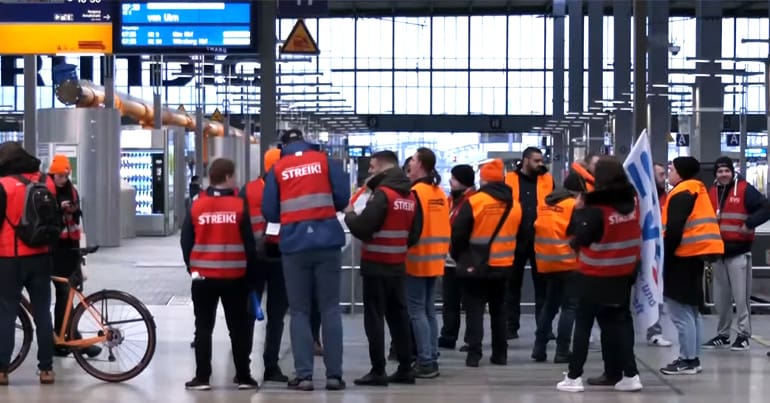 Union members go on strike in Germany