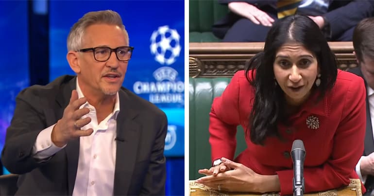 Gary Lineker calls out Suella Braverman's use of dehumanising language