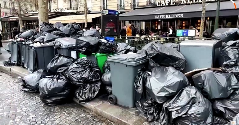 Rubbish collectors are on strike against France's pension reform