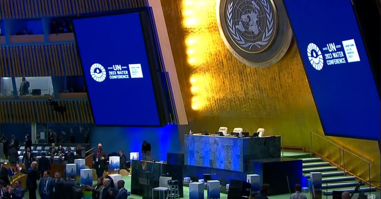 Opening ceremony of the UN 2023 Water Conference, which for the first time in nearly 50 years will provide a high-level discussion on water scarcity