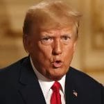 Donald Trump being interviewed by Tucker Carlson on Fox News