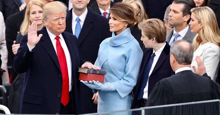 Donald Trump's swearing in.