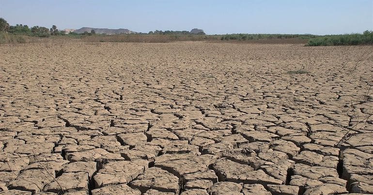 A cracked soil landscape in Sudan