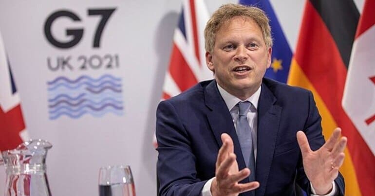 Grant Shapps at a G7 meeting. He meets with environment ministers in Sapporo, Japan for climate talks on the Saturday 15 April 2023 to discuss net zero and fossil fuel use