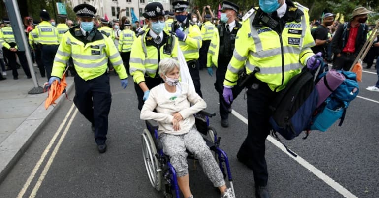 XR wheelchair arrest by the Met Police