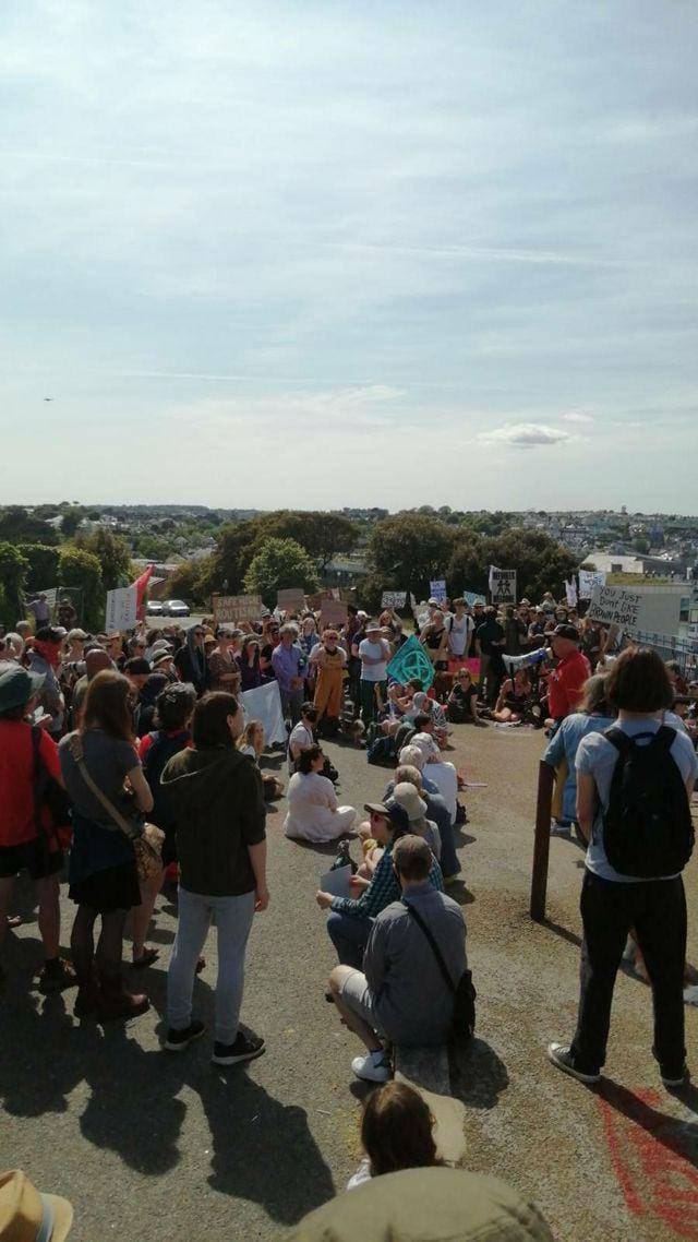 Bibby Stockholm protest one Cornwall Falmouth 