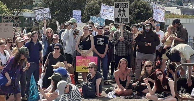 Bibby Stockholm protesters were out in Cornwall supporting refugees and not Tories