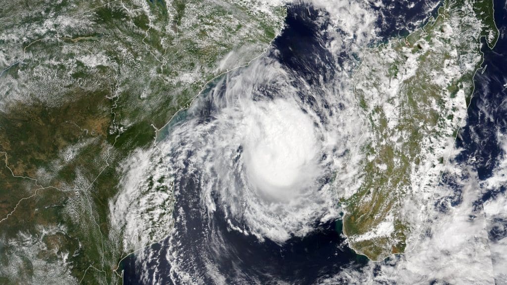 Satellite image of tropical cyclone Freddy over east Africa and Madagascar, as Global South countries demand a loss and damage fund
