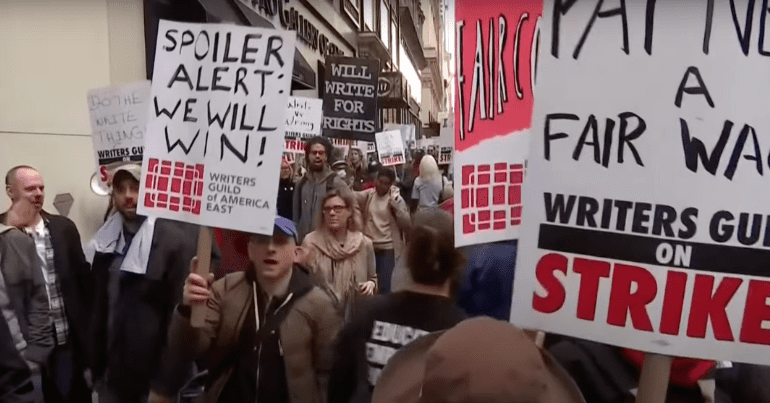writers guild workers strike against Netflix-style streaming services
