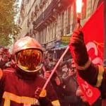 Firefighters lead May Day protests in Paris as workers continue going on strike against pension reforms