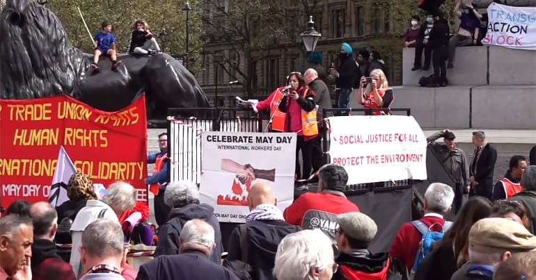 London May Day rally 2023 organised by trade unions