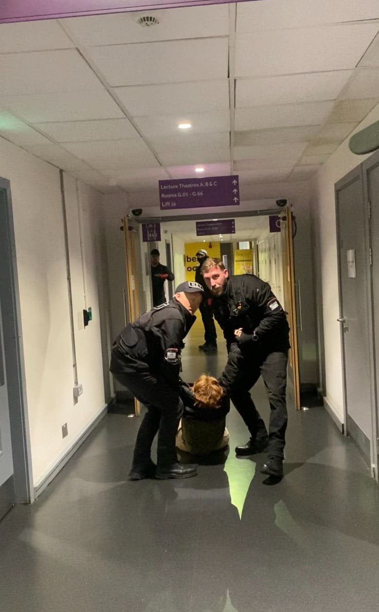 bailiffs removing students