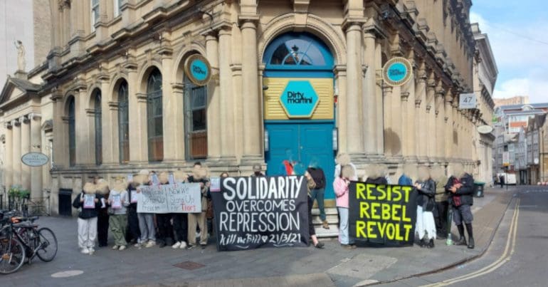 Demonstration in solidarity with Carmen Fitchett over police violence in Bristol