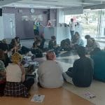 Brighton University students and staff staging a sit in