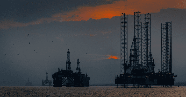 oil production rigs, Shell, climate crisis