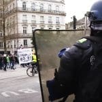 France protest with cops in the foreground as Macron pushed pensions law through