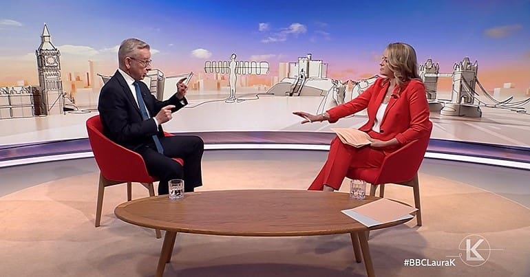 Gove and Kuenssberg discussing partygate