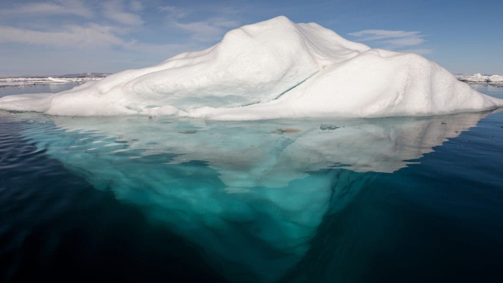 Melting ice in the Arctic.