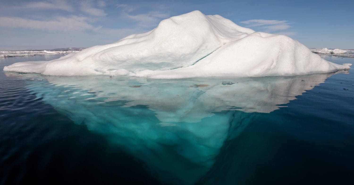 Melting ice in the Arctic.