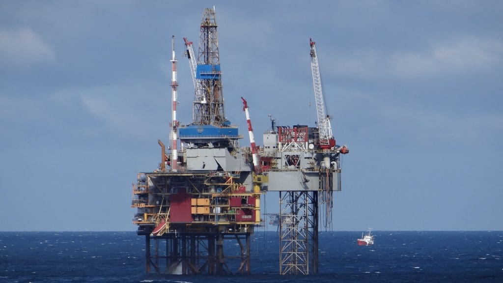 Oil rig in the North Sea.