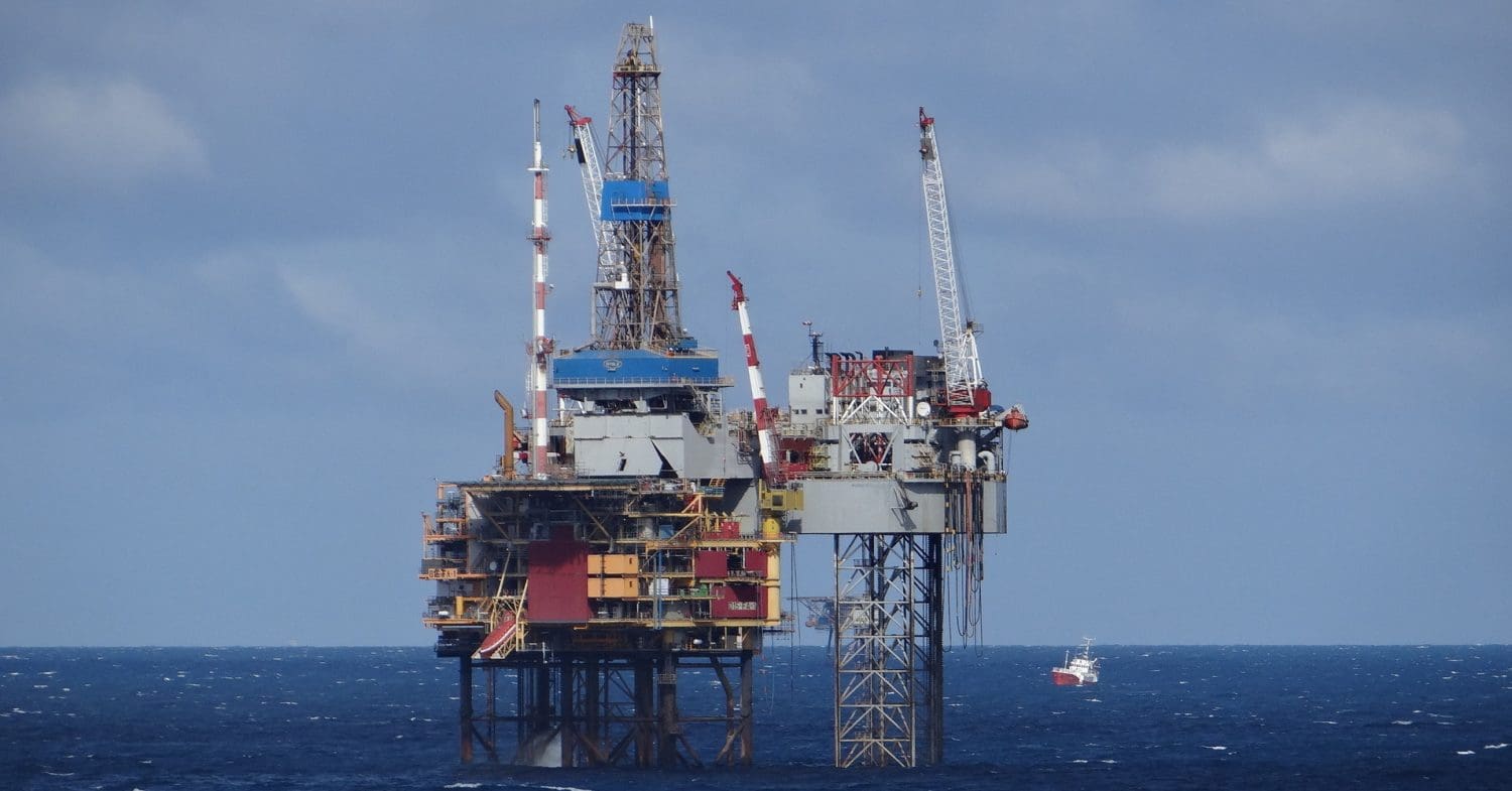 Oil rig in the North Sea.