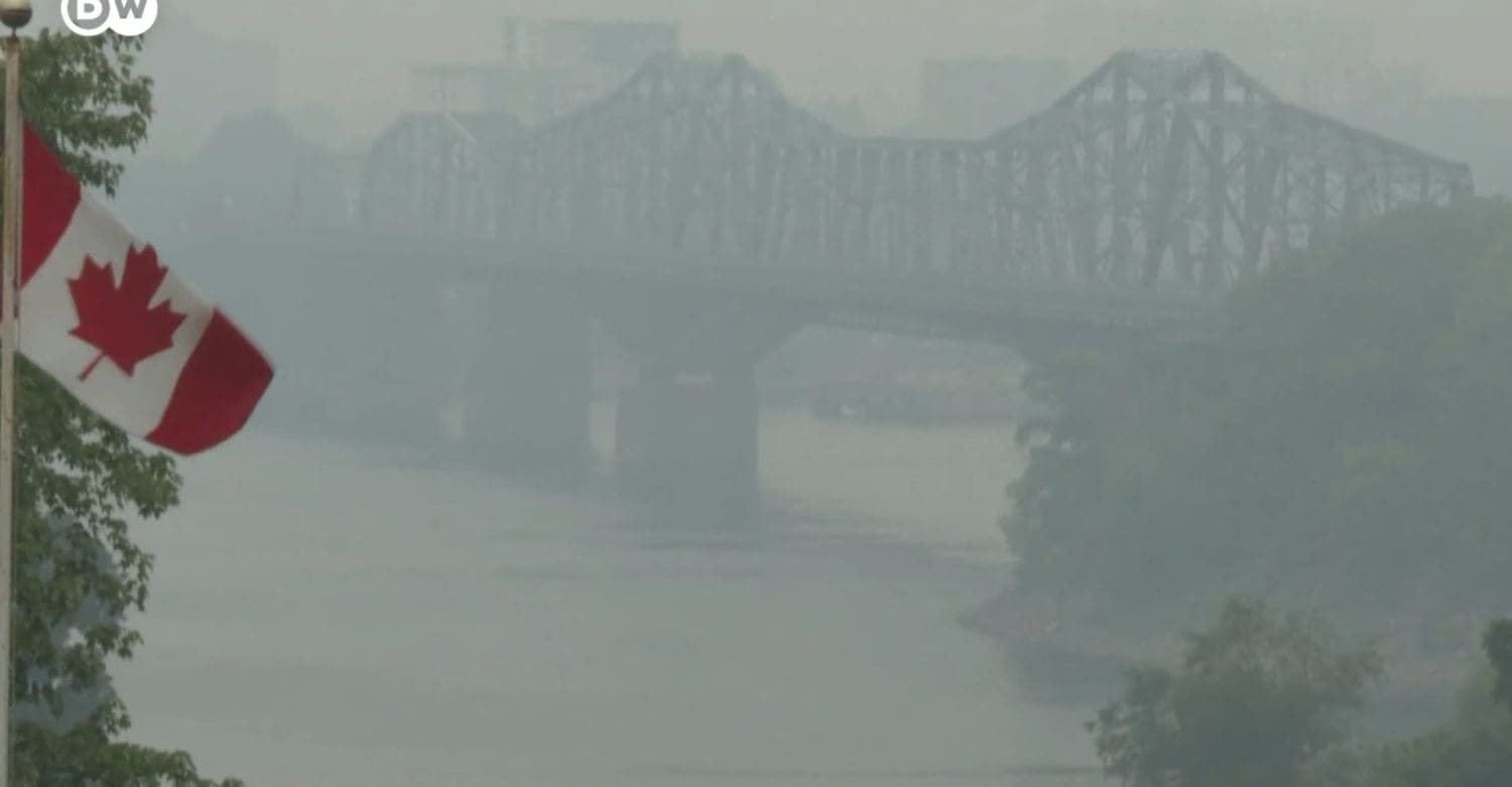 Wildfire smoke in Montreal