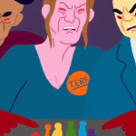 Screenshot from the Oxfam video, featuring Rowling's supposed likeness