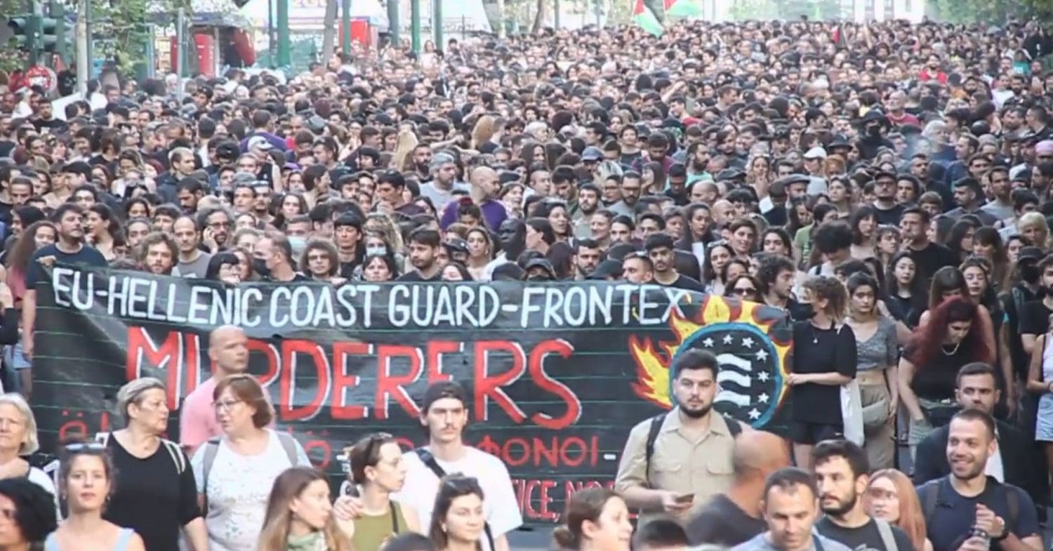 Thousands turn out to protests in Athens, Greece, after a refugee boat sunk off the country's coast due to Europe's border policies Europe