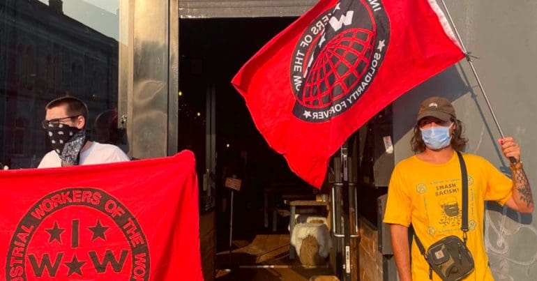 IWW Picket in Plymouth