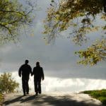Two people walking in Hampstead Heath Nature human right