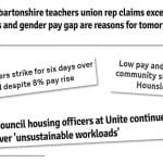 Headlines about work intensification TUC
