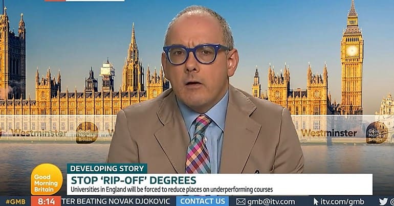 Robert Halfon on GMB talking university caps