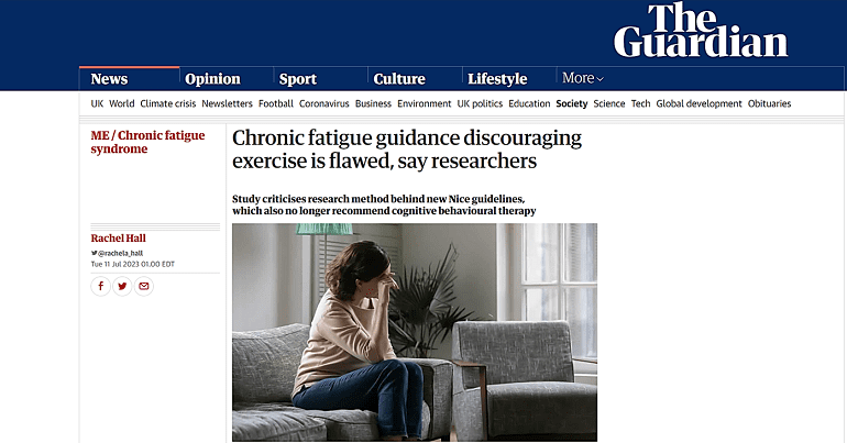 The Guardian latest article on ME CFS