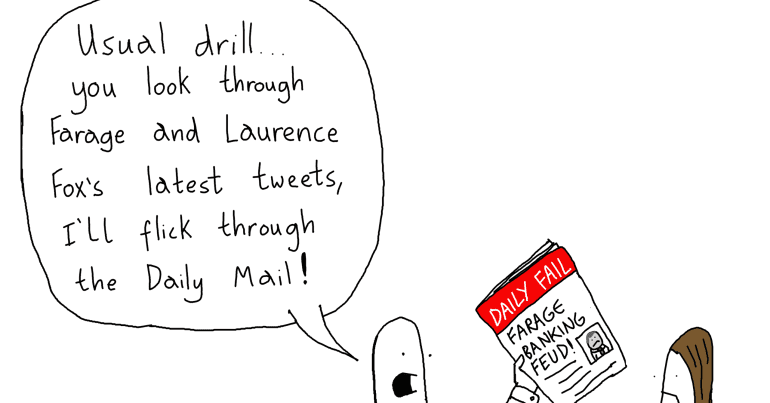 A BBC editor tells a colleague: "Usual drill... you go through Farage and Lawrence Fox's latest tweets, I'll flick through the Daily Mail