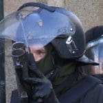 A French cop with a blast ball Met Police France