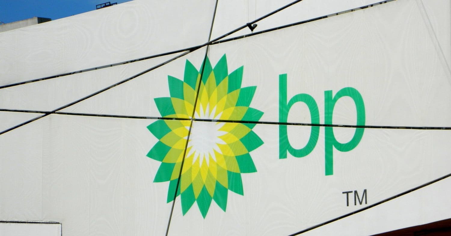 BP logo on a building.