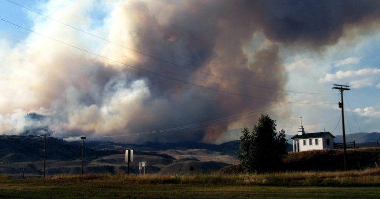 Wildfire in Montana. Montanan youth plaintiffs won a landmark climate case against the state for violating their fundamental rights.