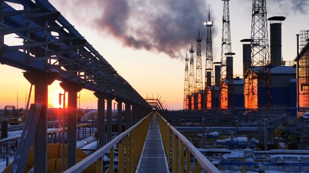 Oil and gas field in the Russian Arctic.
